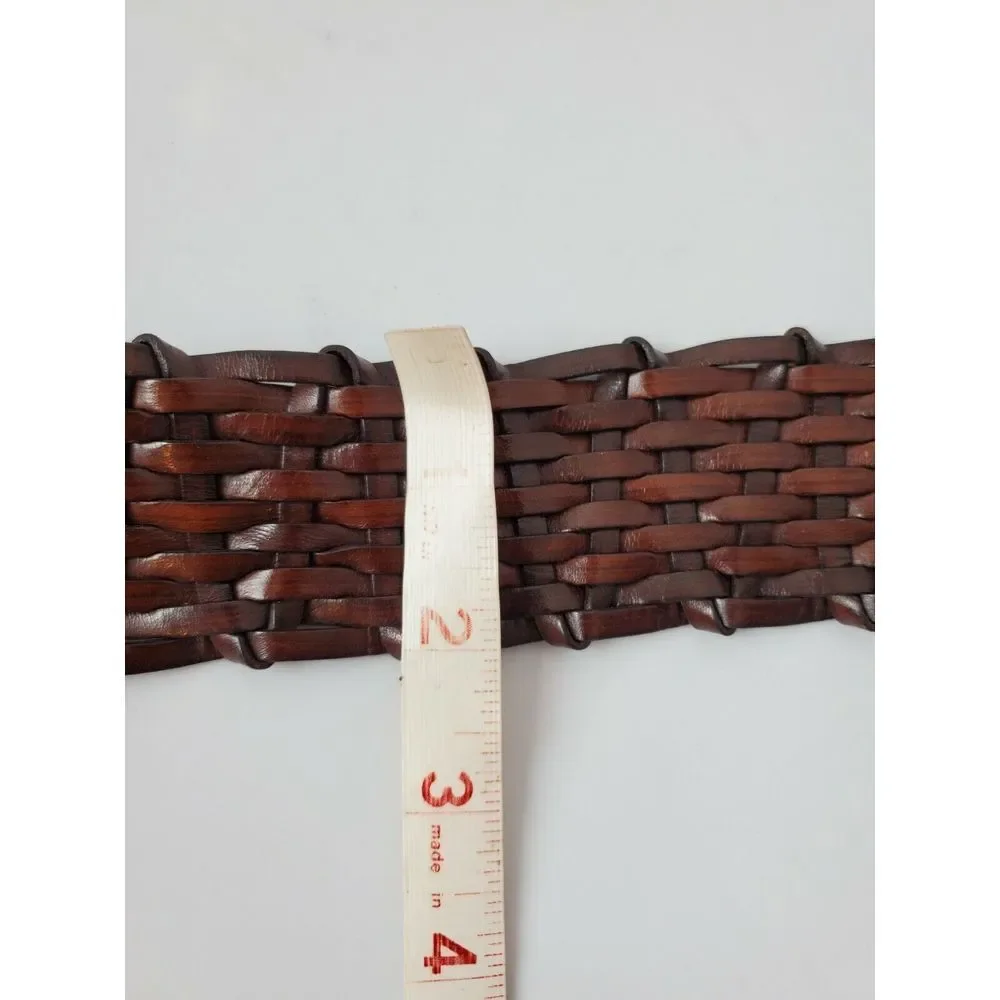 Harold's Braided Woven Brown Leather‎ Belt 33